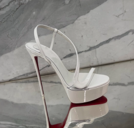 Metallic Heel Sandal - Sandálias de Salto Alto Plataforma em