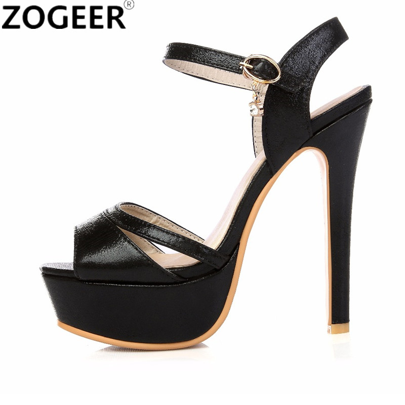 Metallic Heel Sandal - Moda feminina sandálias verão sexy salto