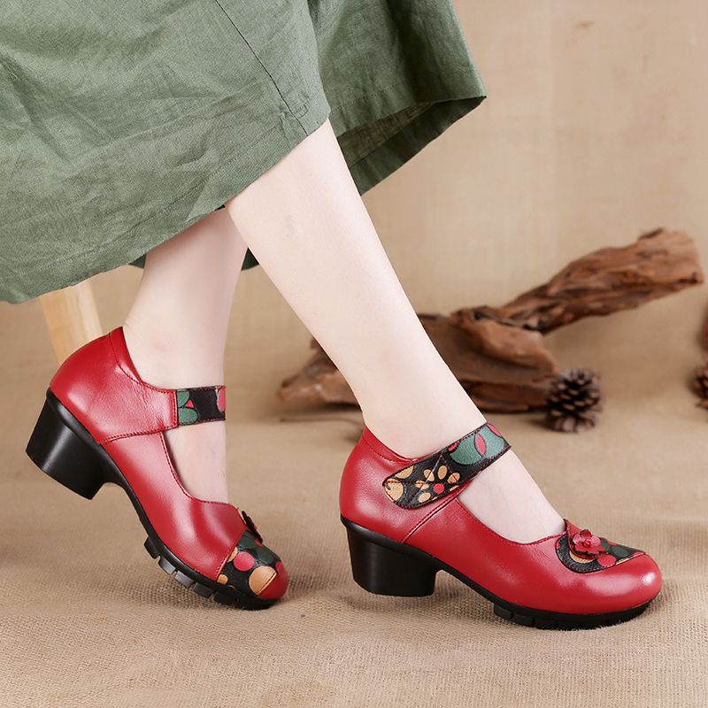 Leopard Print Heels - Cunhas florais luxuosas para mulheres, sapatos