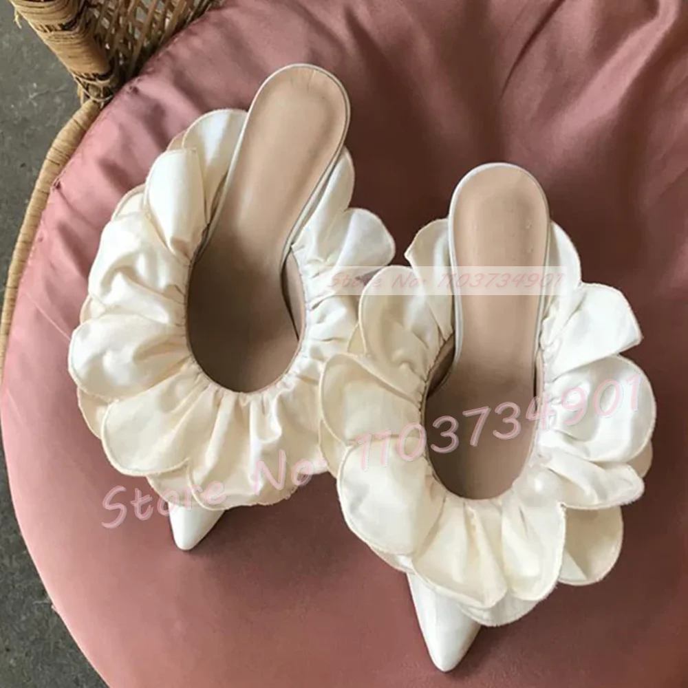 Women Shoes Zara - Slides de dedo apontado de cetim