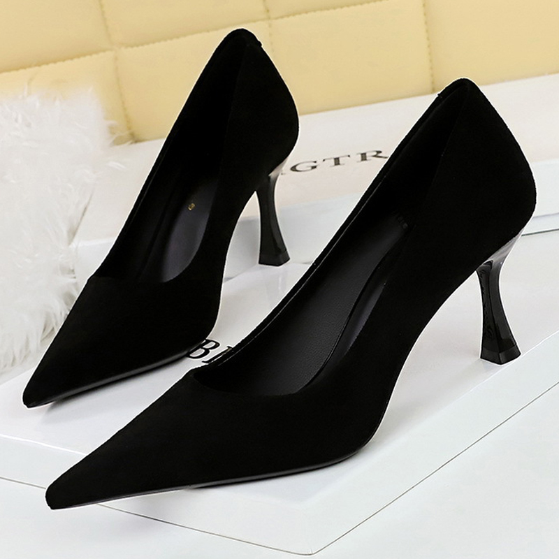 Women Shoes Zara - Bigtree sapatos camurça preto feminino bombas
