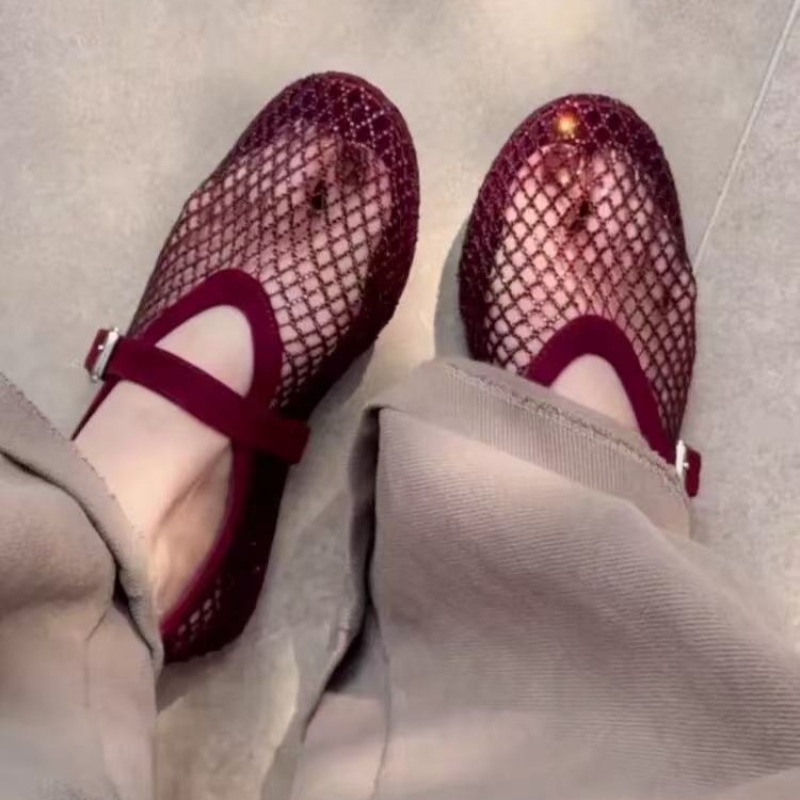 Women Shoes With Heels - Sandálias Femininas Vazadas com Strass, Novidade