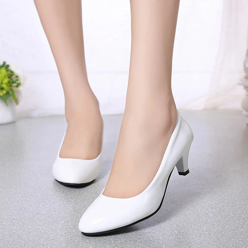 Women'S Shoes For Work - Bombas femininas nude boca rasa sapatos