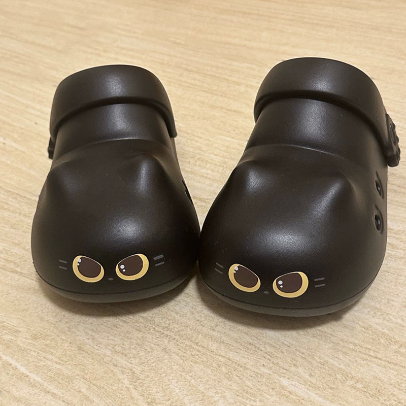 Women Shoes Mules - Novos chinelos criativos de gato preto