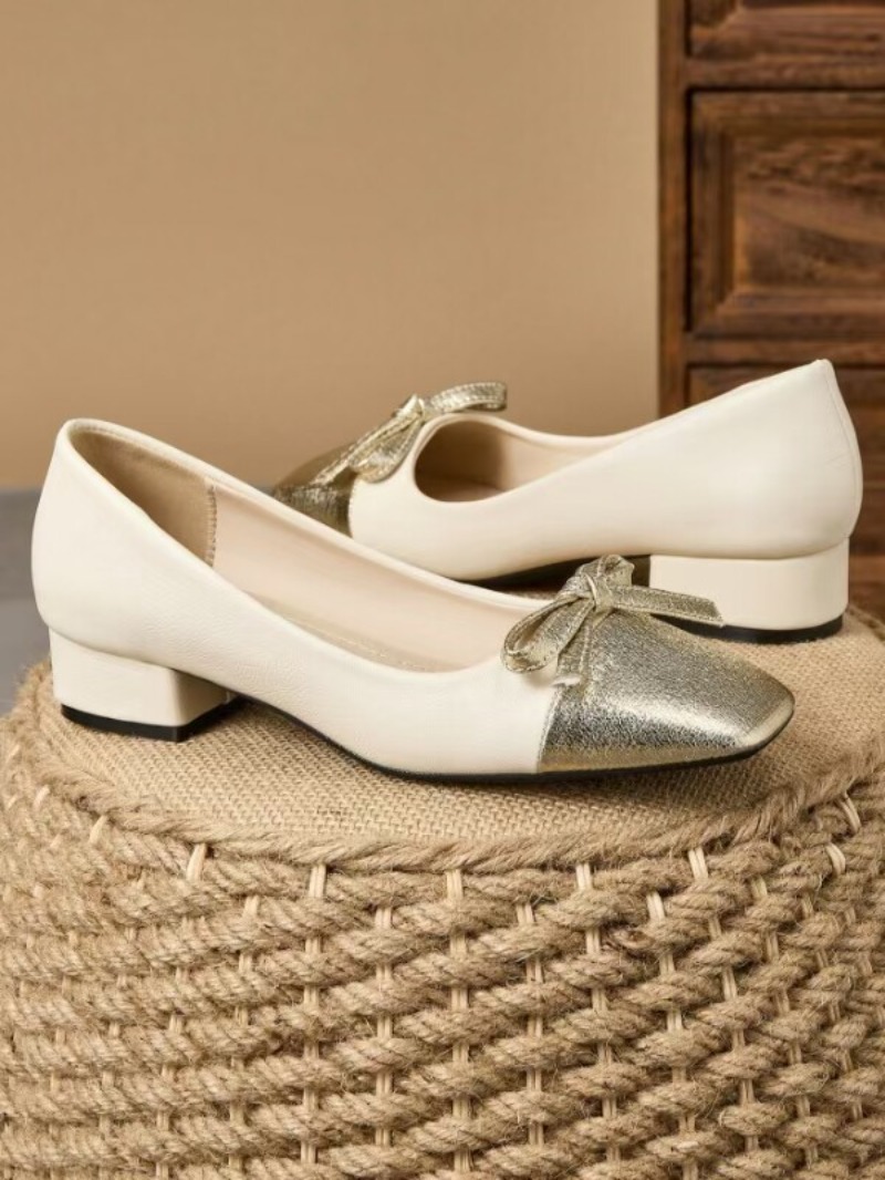 Women'S Shoes For Work - Sapatos Femininos de Salto Baixo Quadrado