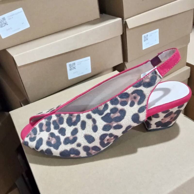 Sandálias Femininas Peep Toe c - Leopard Print Heels avaliação e preço