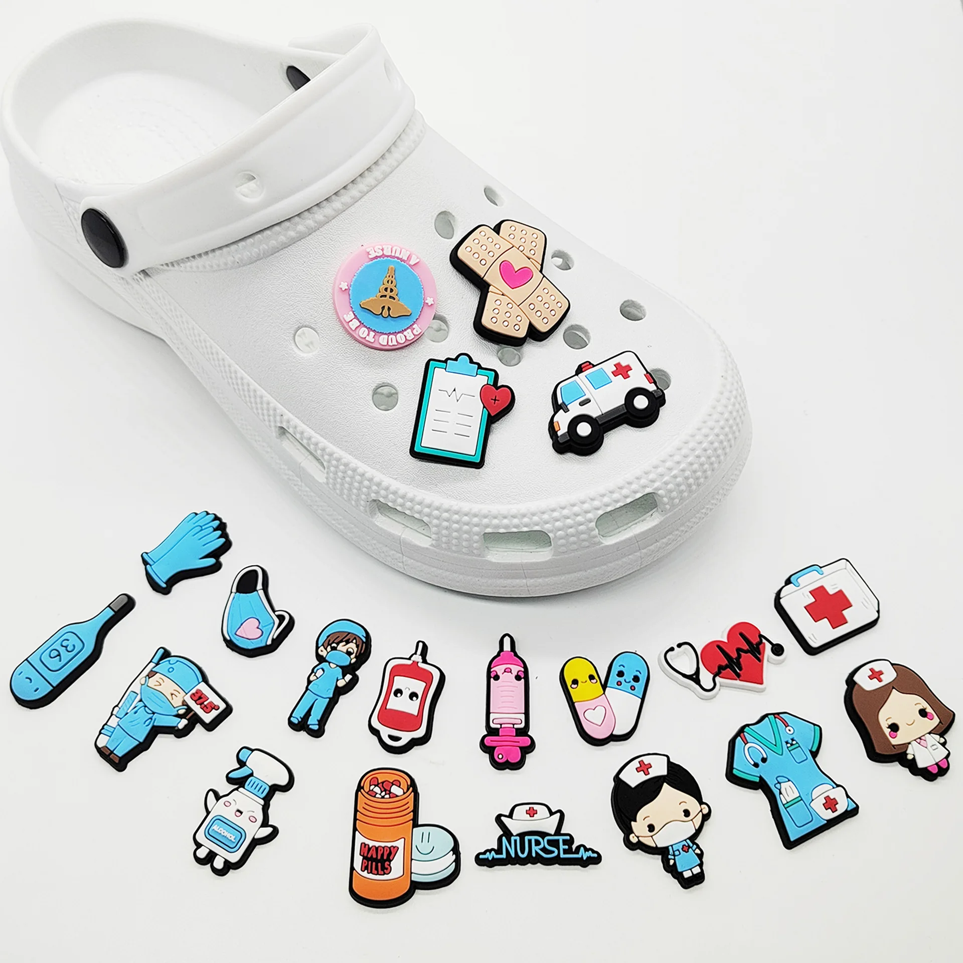 PVC Shoe Charms for Crocs, Med - Croc Style Clog avaliação e preço