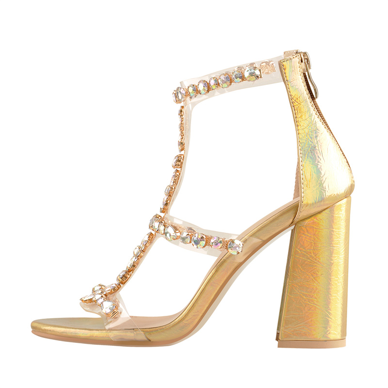 Sandálias Gladiadoras Feminina - Clear Strap Heel avaliação e preço