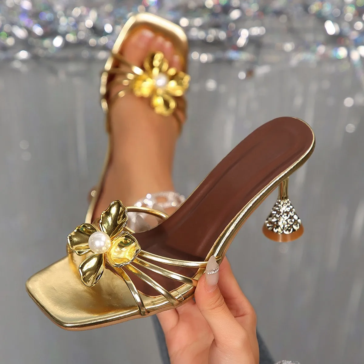 Sandálias Vintage de Metal com - Metallic Heel Sandal avaliação e preço