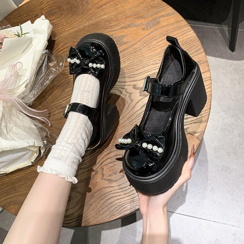Sapatos Lolita 2026 Pretos com - Women Shoes With Heels avaliação e preço