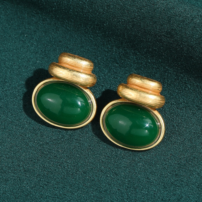 Brincos Vintage de Ágata Verde - Women'S Shoes Louis Vuitton avaliação e preço