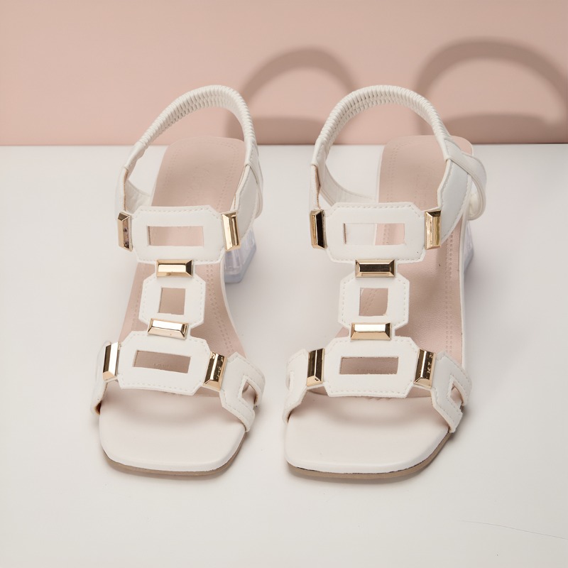 Sandálias Elegantes de Salto B - Clear Strap Heel avaliação e preço