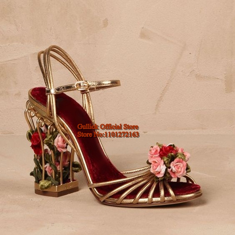Luxo gaiola de pássaro sandáli - Metallic Heel Sandal avaliação e preço