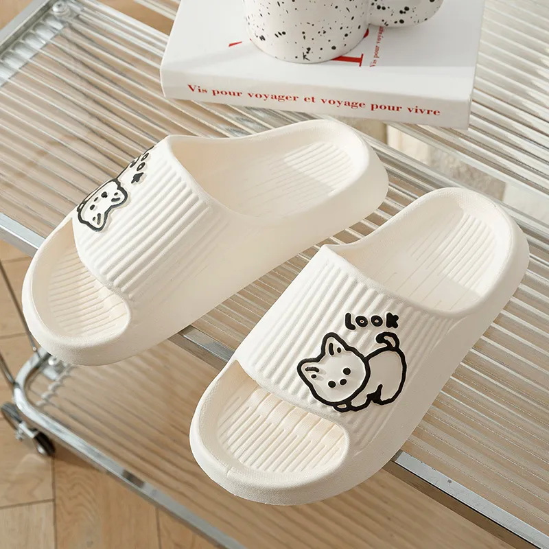 Verão kawaii gatos chinelos fe - Women Shoes Waterproof avaliação e preço