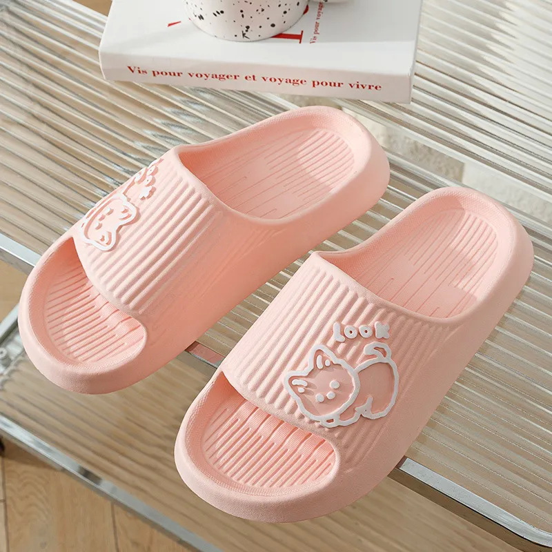 Verão kawaii gatos chinelos fe - Women Shoes Waterproof avaliação e preço