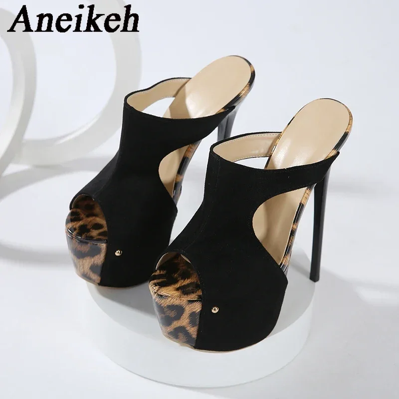 Aneikeh verão plataforma extre - Leopard Print Heels avaliação e preço