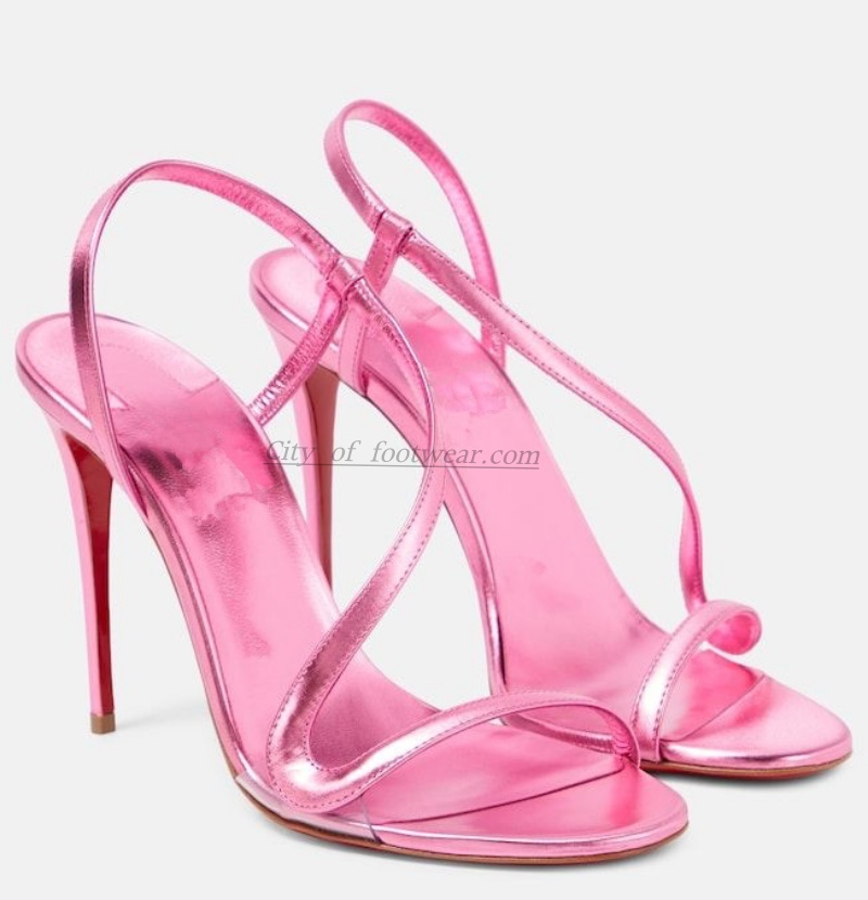Sandálias sexy de couro metáli - Metallic Heel Sandal avaliação e preço